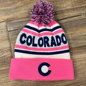 Hot pink Colorado beanie with Pom Pom